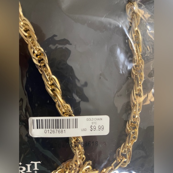 Men’s Spirt Costume Jewelry Gold Chain and 2 Gold Rings - Picture 6 of 10